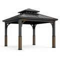 Metallpavillon aus Aluminium Schwarz/Braun 300x300 cm