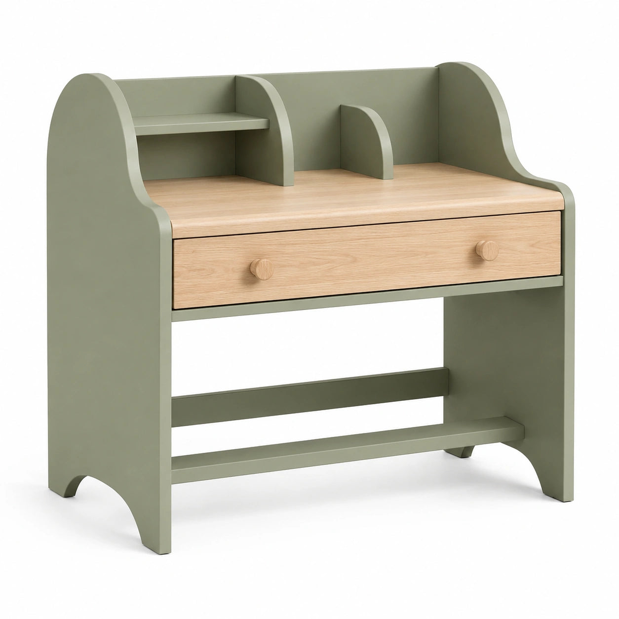 Kinderschreibtisch MDF Eichenholz Olivgrün 100x55x79 cm
