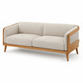 2-Sitzer Sofa Holz und Stoff Beige 190cm