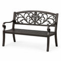Gartenbank aus Aluminium mit Gussmuster Schwarz