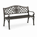Gartenbank aus Aluminium, 130 cm, Schwarz