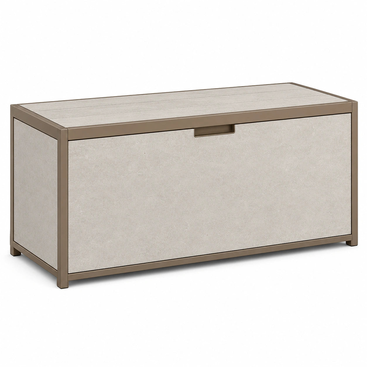 Aufbewahrungsbox mit Stahlrahmen und Polyethylen Beige