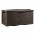 Gartenbox aus Kunststoff in Rattanoptik, Braun, 117 cm
