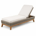 Gartenliege aus Polypropylen-Seil und Akazienholz mit Polyesterstoff 200x75x35 cm Creme