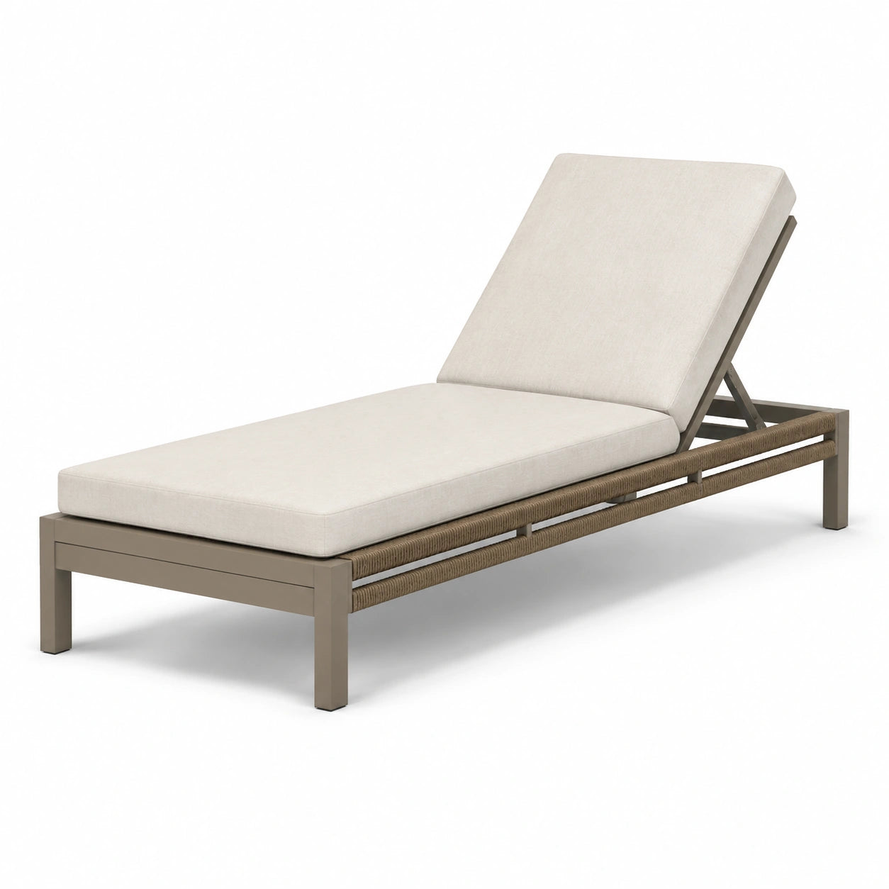 Gartenliege aus Aluminium mit Polyesterbezug Beige