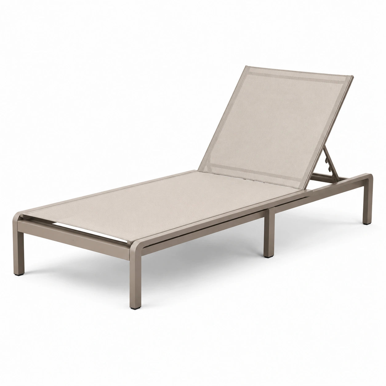 Gartenliege Aluminium Textilene Beige verstellbar