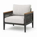 Garten-Loungesessel Aluminium Polypropylenseil Polyester Hellgrau