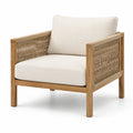 Garten-Loungesessel Teakholz Synthetisches Seilgeflecht Beige 80x75x70 cm